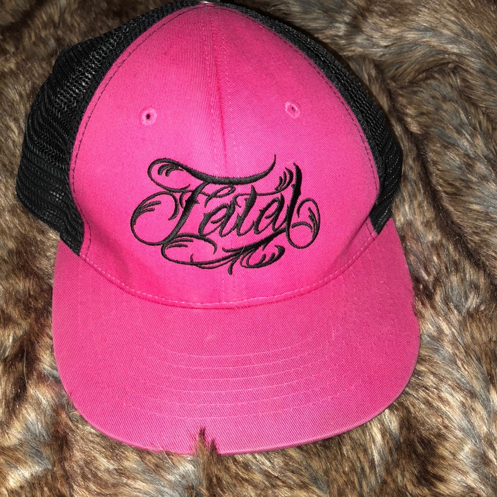 Fatal hat pink and black hardly worn